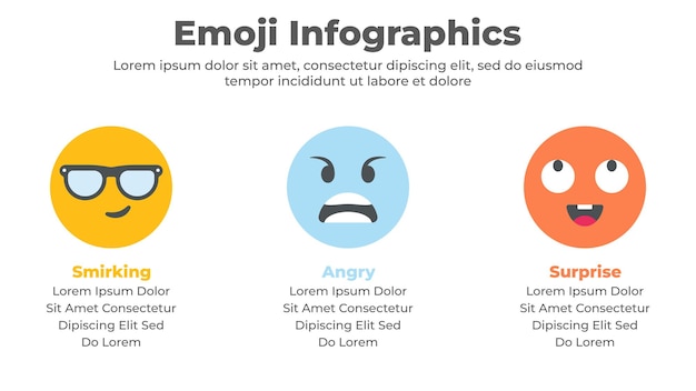 Vector emojis con diferentes expresiones faciales