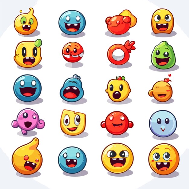 Vector emojis vectoriales de juegos sobre fondo blanco