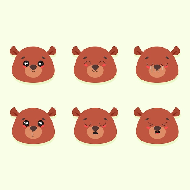 Vector emojis vectoriales de oso