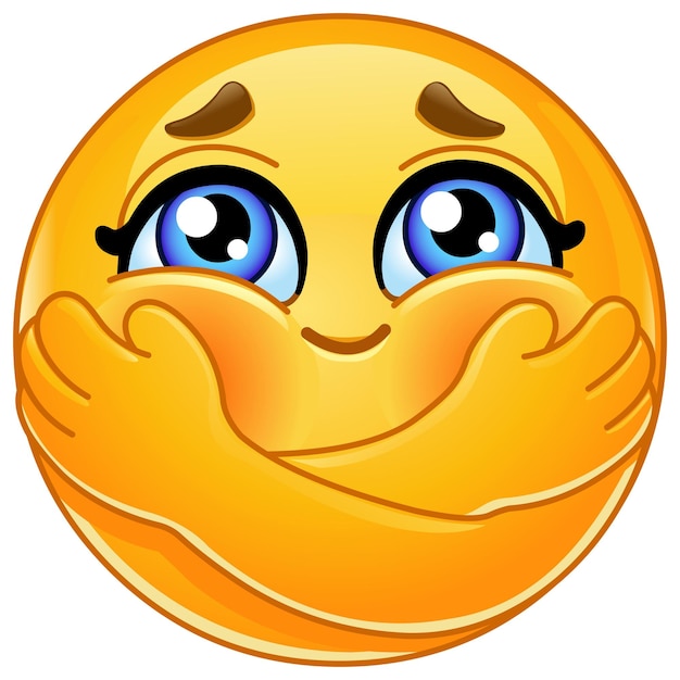 Emoticon abrazándose a sí misma