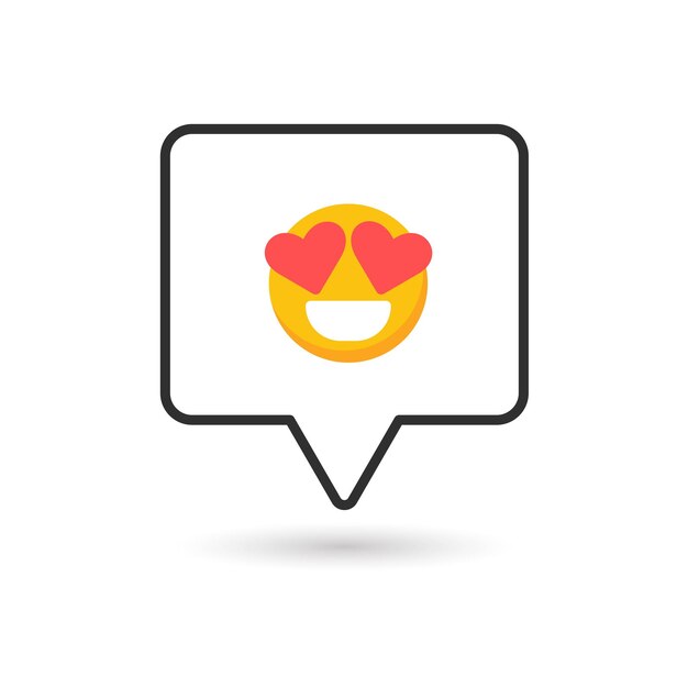 Emoticon de amor sobre fondo blanco