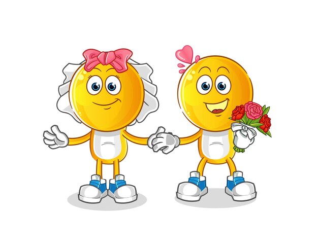 Emoticon cabeza dibujos animados boda dibujos animados mascota vector