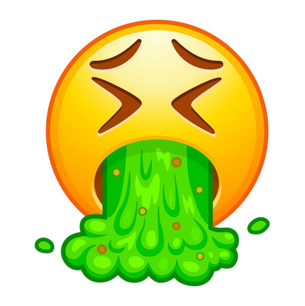 Vector emoticon de calidad superior emoji de vómito emoticon vomitando cara amarilla con ojos en forma de x arrojando vómito verde emoji de cara amarilla elemento popular