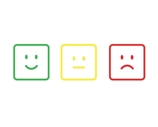 emoticon de cara sonriente icono de cara para software de aplicación web uso satisfacción encuesta de servicio al cliente