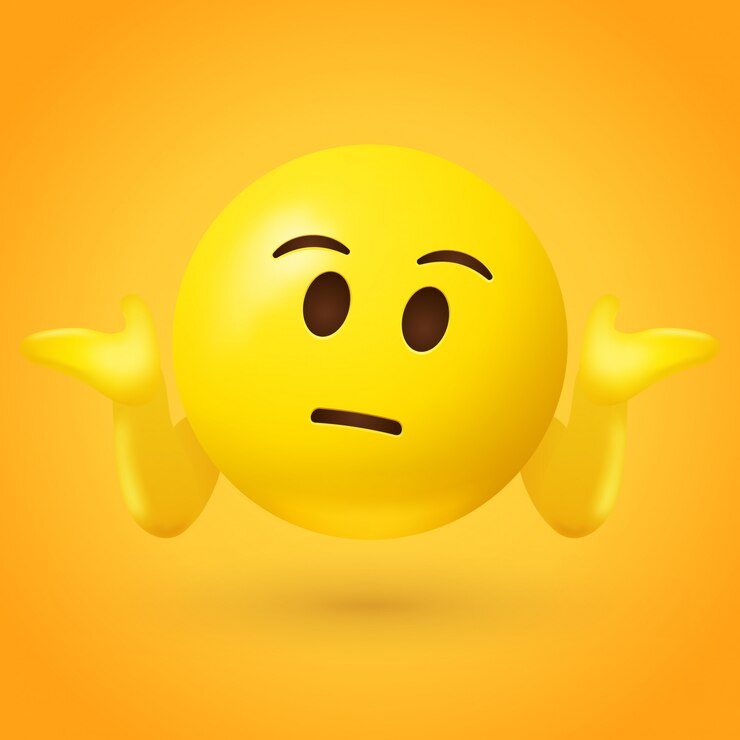 Vector emoticon desconcertado encoge de hombros