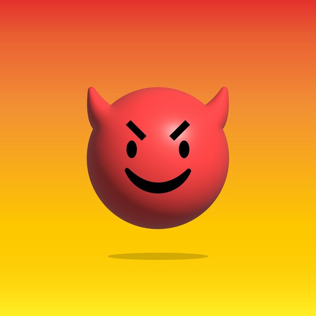 El emoticon de diablo 3d