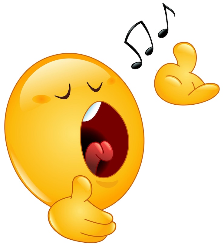 Vector emoticon de emoji para cantar