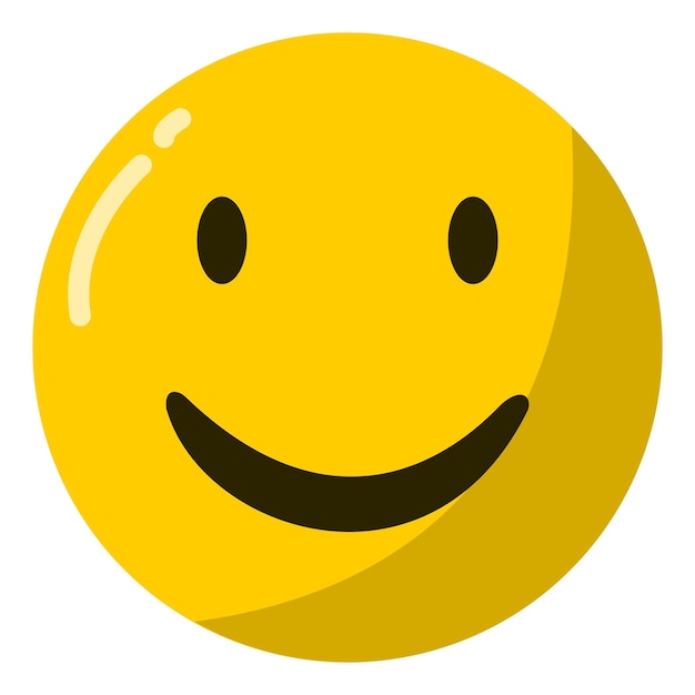 Emoticon de expresión facial feliz aislado en fondo blanco emoción de sonrisa