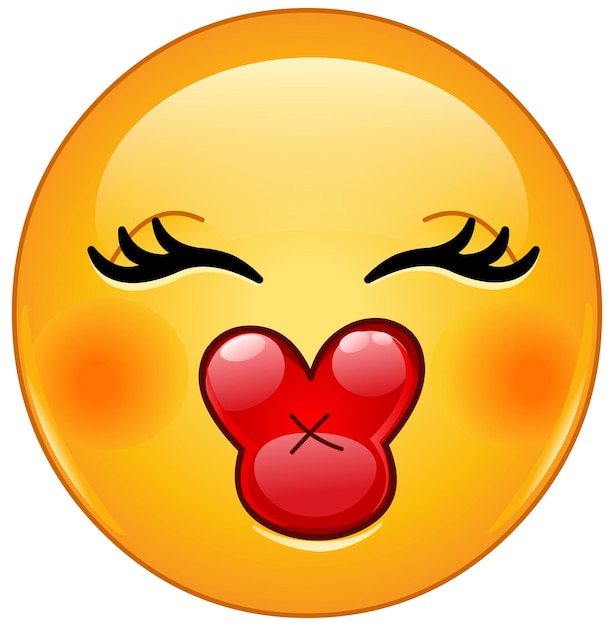 Emoticon femenino que envía un beso