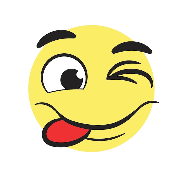 Emoticon de guiño divertido