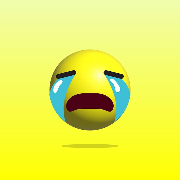 Emoticon llorando dibujos animados en 3D