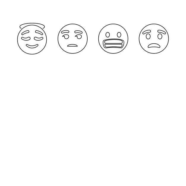 emoticon negro icono de línea en negrita Las imágenes son un trazo vectorial editable