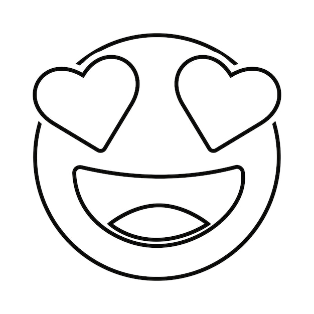 emoticon negro icono de línea en negrita Las imágenes son un trazo vectorial editable