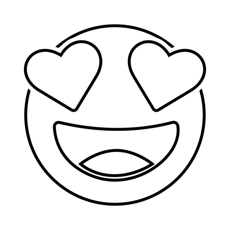 emoticon negro icono de línea en negrita Las imágenes son un trazo vectorial editable