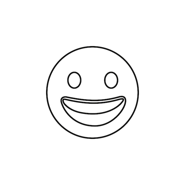 emoticon negro icono de línea en negrita Las imágenes son un trazo vectorial editable
