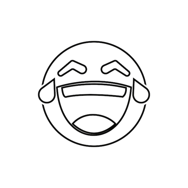 emoticon negro icono de línea en negrita Las imágenes son un trazo vectorial editable