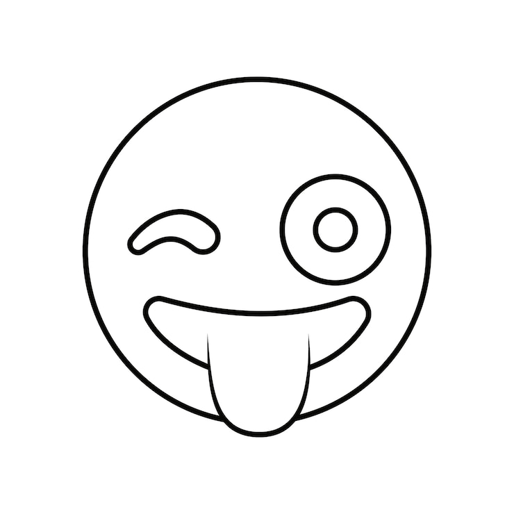 emoticon negro icono de línea en negrita Las imágenes son un trazo vectorial editable