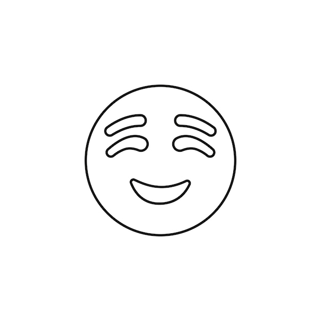 emoticon negro icono de línea en negrita Las imágenes son un trazo vectorial editable