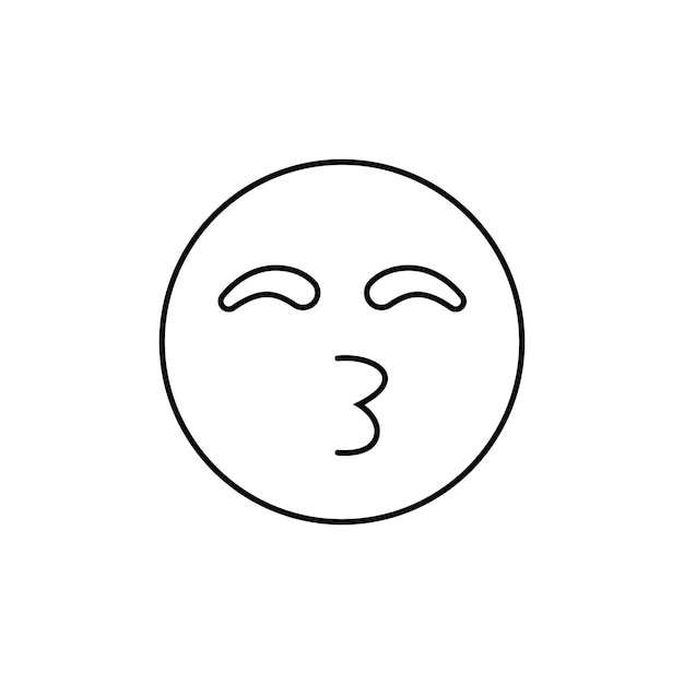 emoticon negro icono de línea en negrita Las imágenes son un trazo vectorial editable