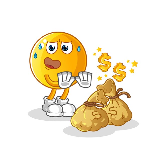 Emoticon rechazar personaje de ilustración de dinero