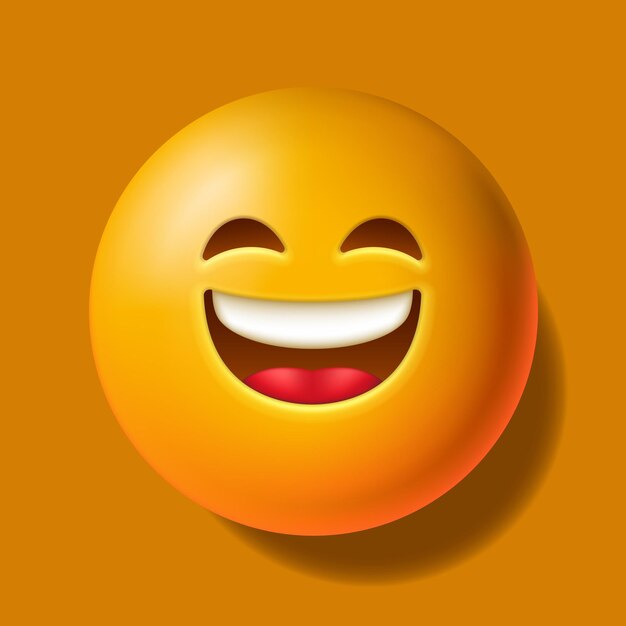 Emoticon de risa Clipart vectorial aislado en fondo amarillo
