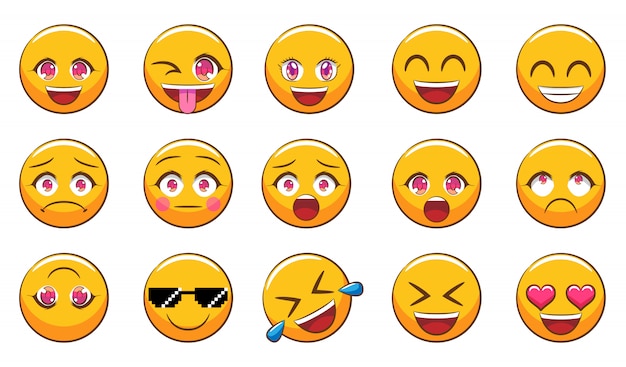 Emoticon vector set clipart