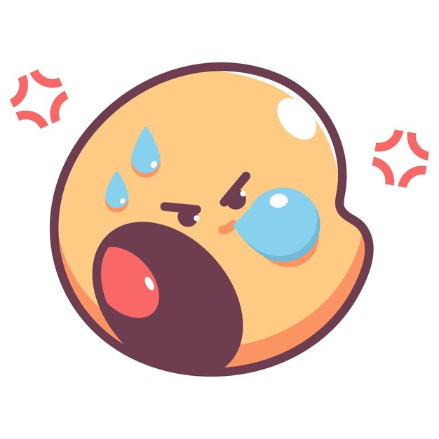 Un emoticon vectorial de dibujos animados aislado sobre un fondo blanco