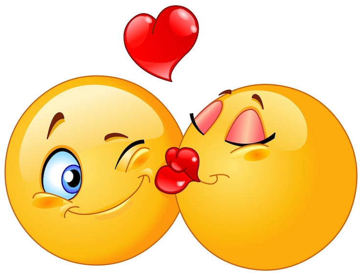 Vector los emoticones de los besos