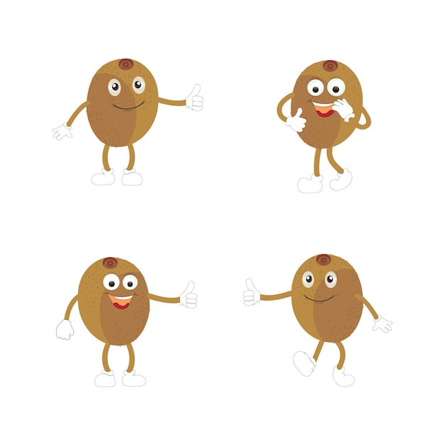 Emoticones de personajes de dibujos animados de kiwi