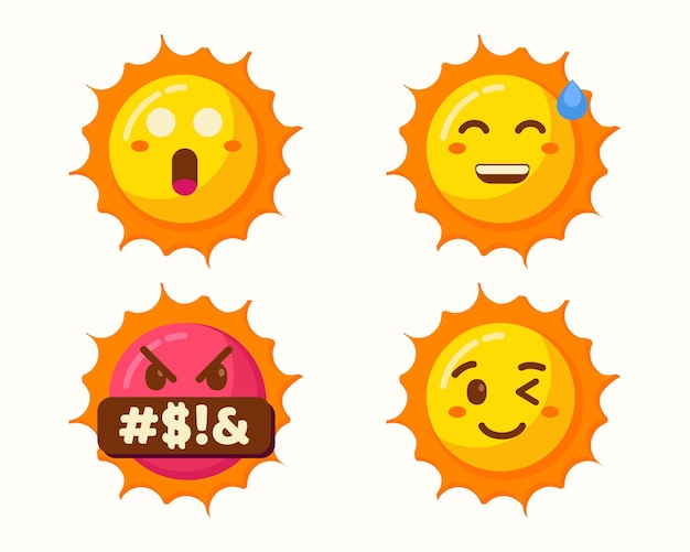 emoticones de sol colección de iconos de personajes