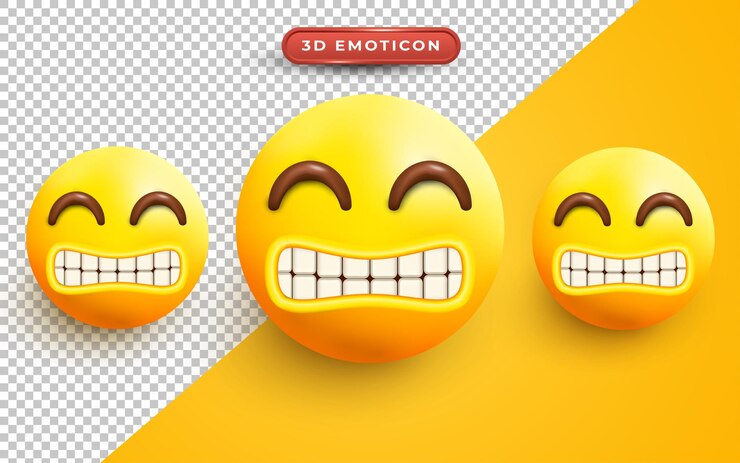 Vector emoticono 3d con expresión enojada y ojos inclinados