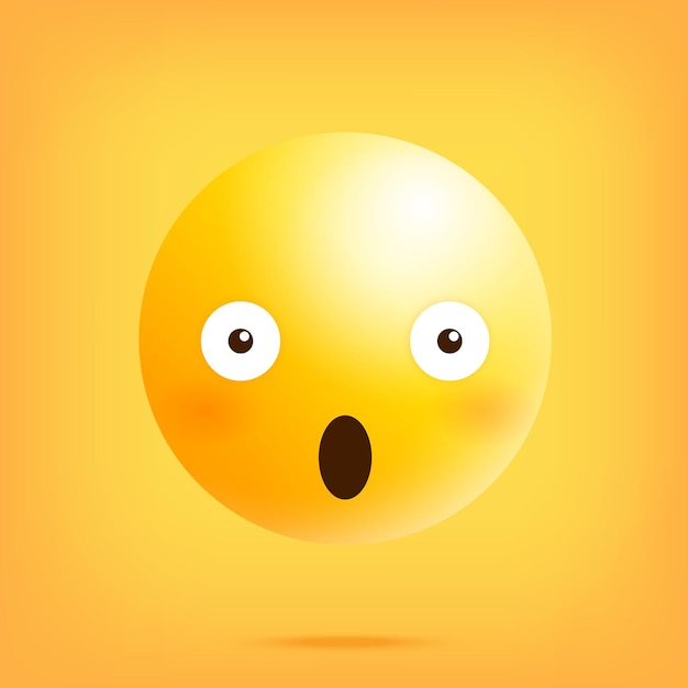 Emoticono amarillo sonriente sobre un fondo amarillo Ilustración vectorial
