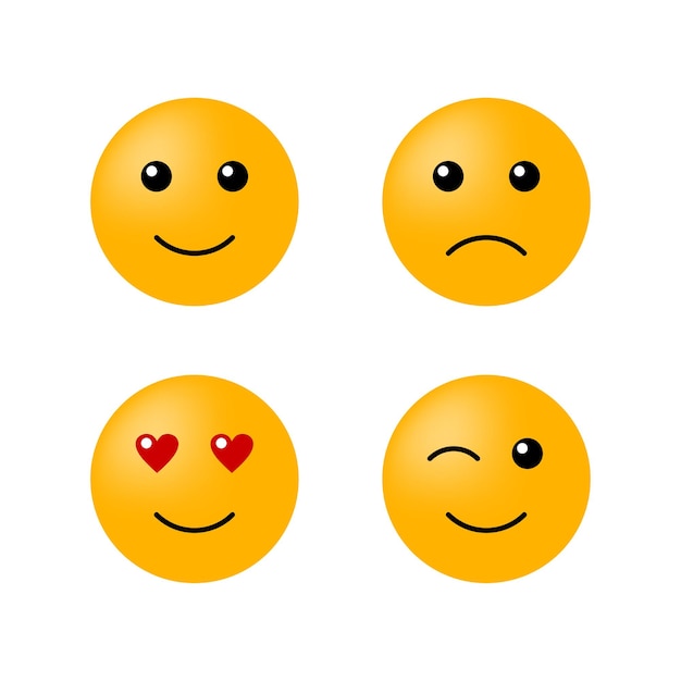 Emoticonos vectoriales con diferentes emociones.