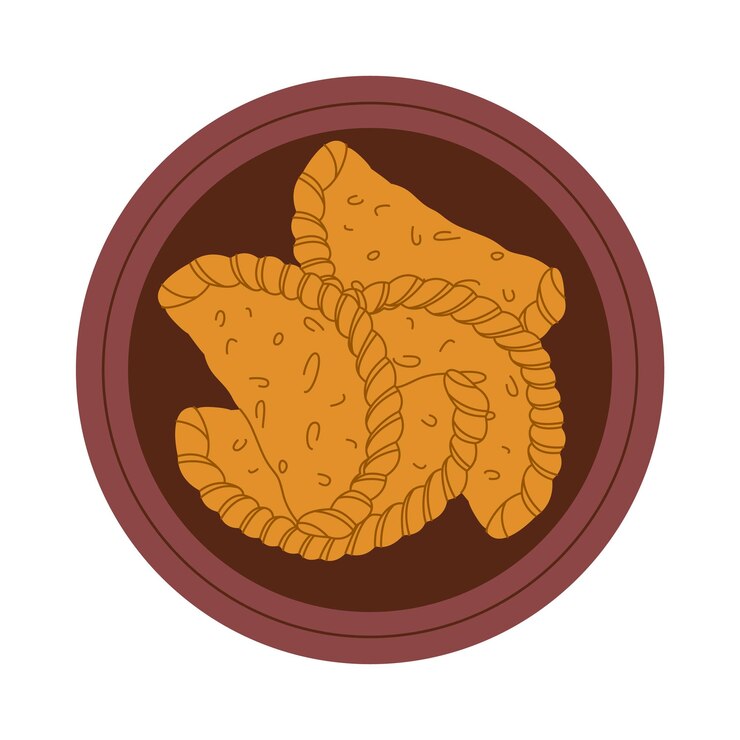 Vector empanada frita o horneada llena de carne molida fresca deliciosa comida de pastelería