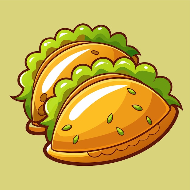 Empanadas comida mexicana clipart ilustración vectorial al estilo de dibujos animados