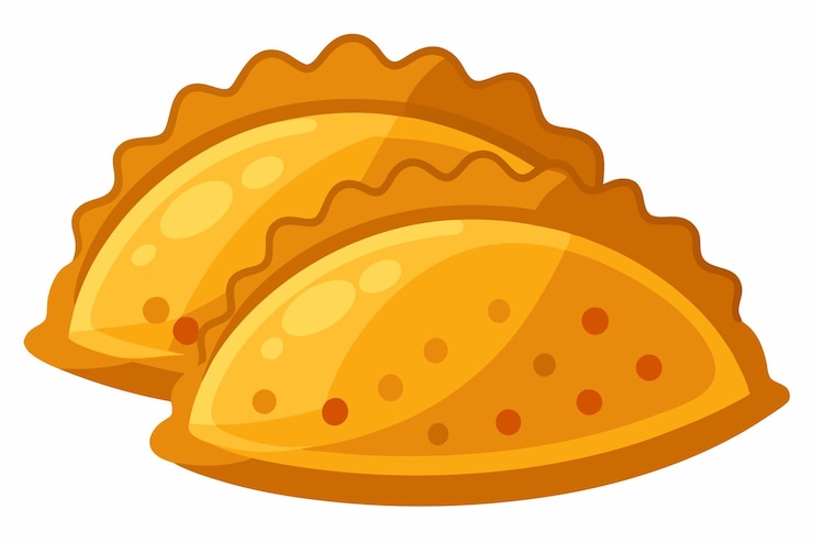 Vector empanadas estilizadas vector clip art perfecto para gráficos y diseño