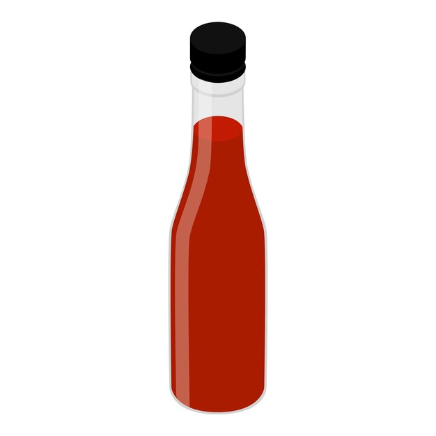 Empaque de botella de salsa de chile dulce caliente aislado sobre fondo blanco Vector