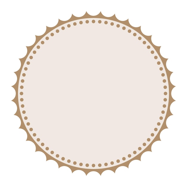 Empaque elegante marrón claro redondo detallado estampado clásico en blanco insignia diseño de fondo sencillo