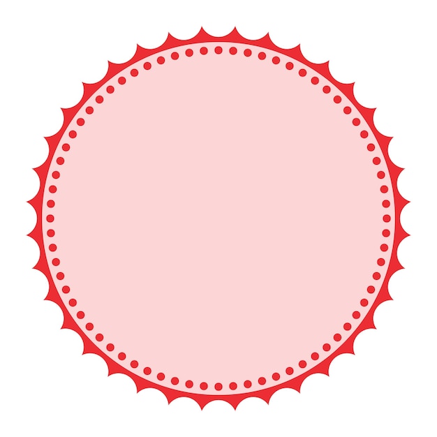 Empaque red redondo elegante con detalles clásico pegatina en blanco insignia diseño de fondo sencillo