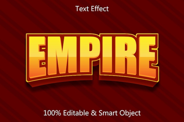 Empire editable text effect 3 dimension relieve estilo moderno