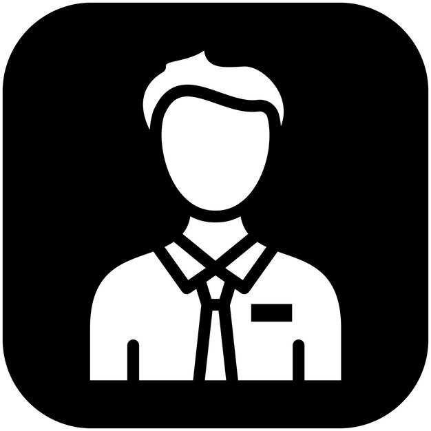 Empleado Ilustración del icono vectorial masculino del conjunto de iconos de capacitación empresarial