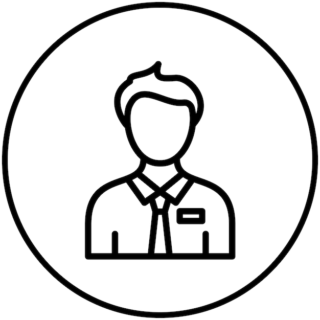 Empleado Ilustración del icono vectorial masculino del conjunto de iconos de capacitación empresarial