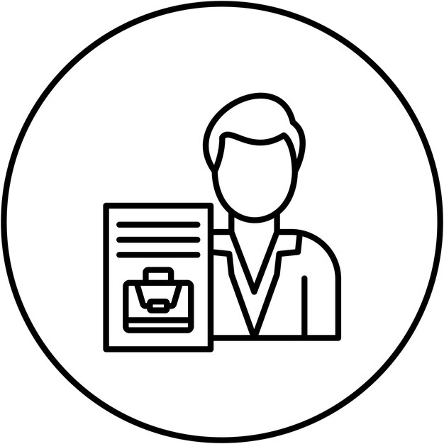 Empleado Imagen vectorial de icono masculino Se puede utilizar para capacitación empresarial