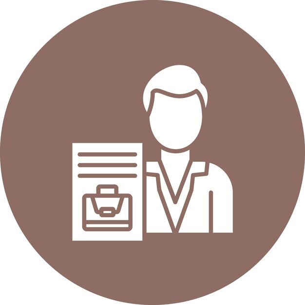 Empleado Imagen vectorial de icono masculino Se puede utilizar para capacitación empresarial