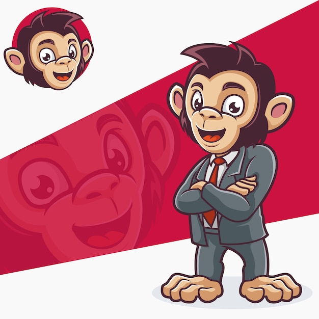Empleado Laboral Mono chimpancé negocio