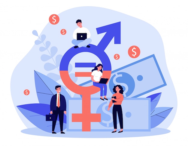 Vector empleados igualdad salarial de género