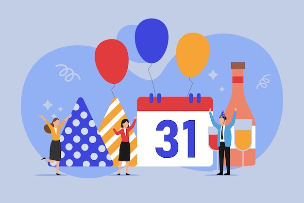 Los empleados de oficina se están preparando para el nuevo año.