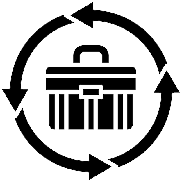 Empleos de economía circular Glifo Ilustración negra sólida