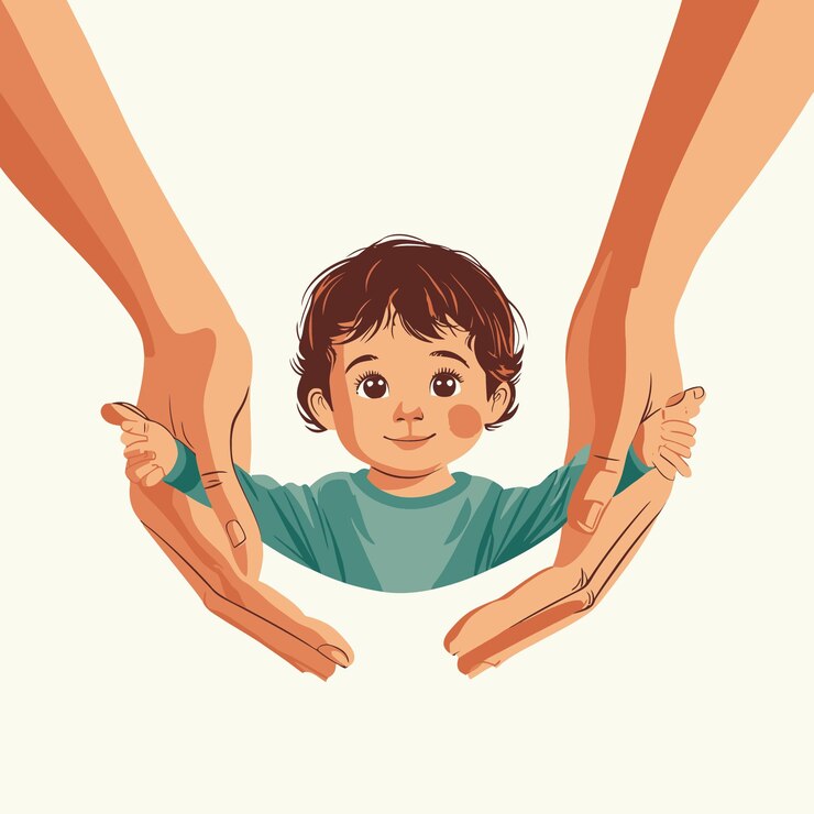 Vector empoderando la protección de la infancia una ilustración vectorial de homenaje visual