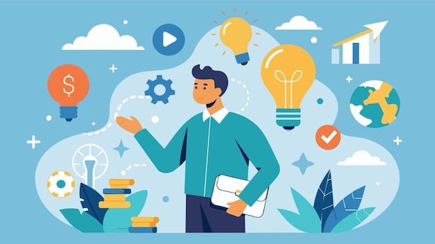 El emprendimiento convierte las ideas en empresas exitosas Ilustración vectorial
